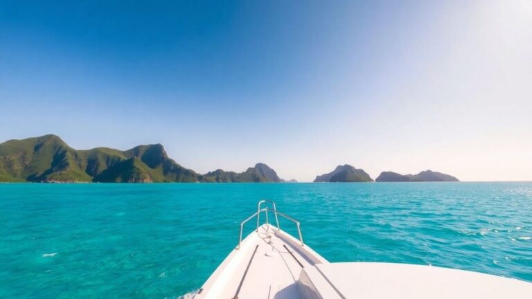 Luxury yacht sailing near Komodo Island