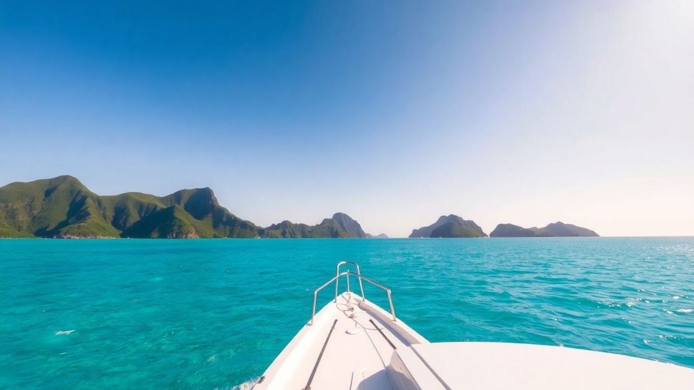 Luxury yacht sailing near Komodo Island