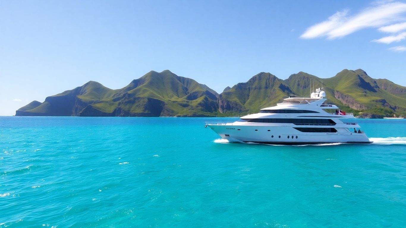 Luxury yacht sailing near Komodo Islands