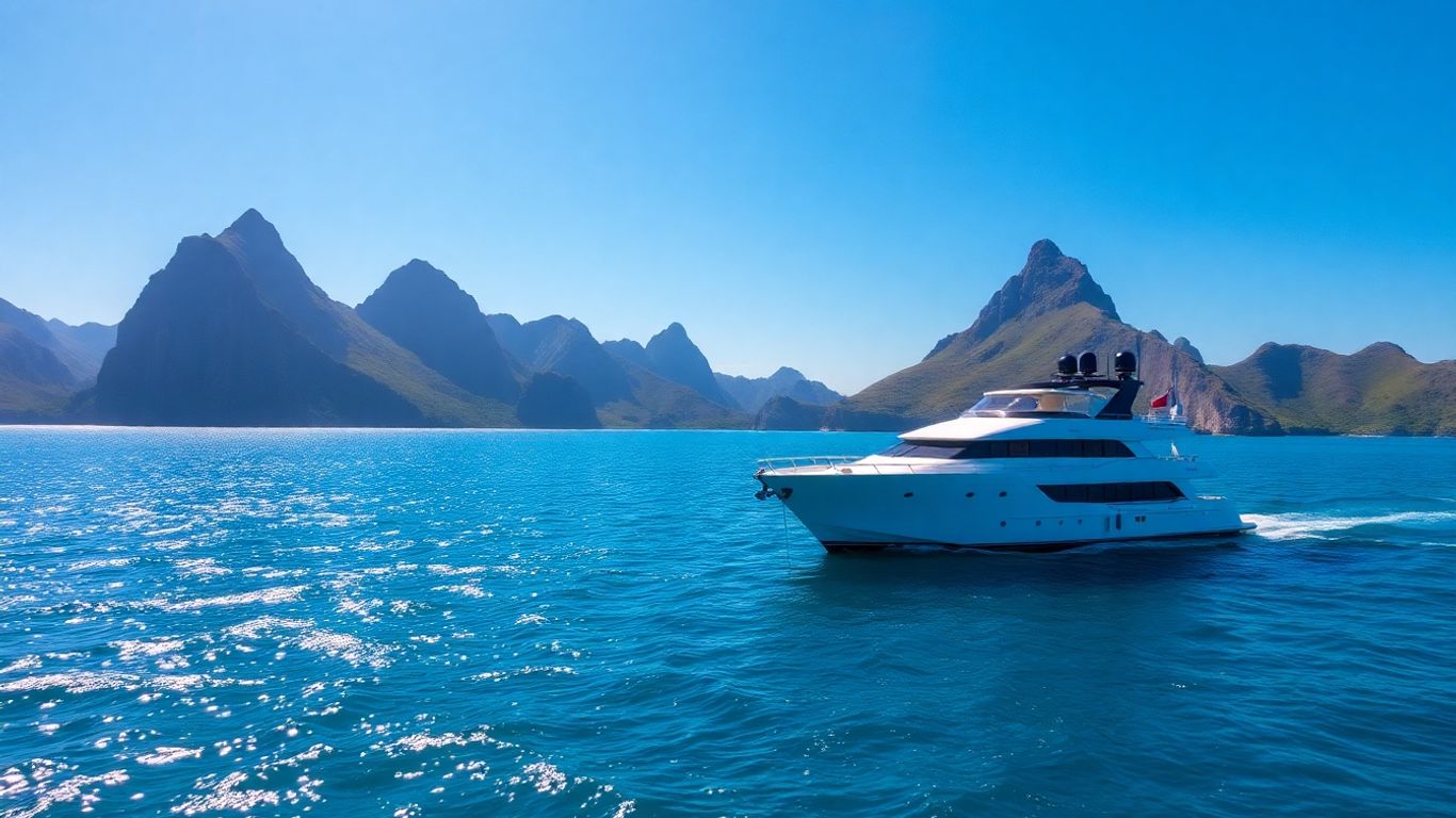 Private yacht sailing turquoise waters, Komodo islands.