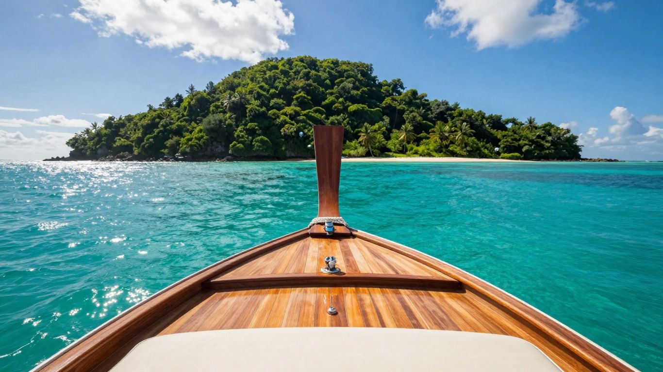 Luxury boat sailing in Komodo National Park waters.